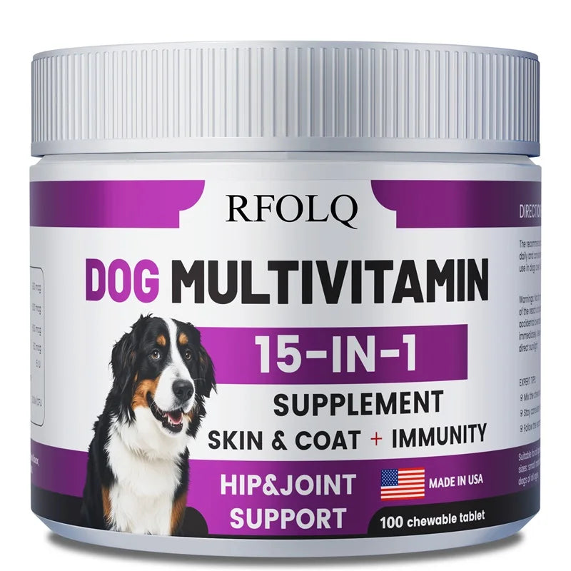 Dog Multivitamin - 15-in-1 Hip & Joint Support with Probiotics (100 Tablets)