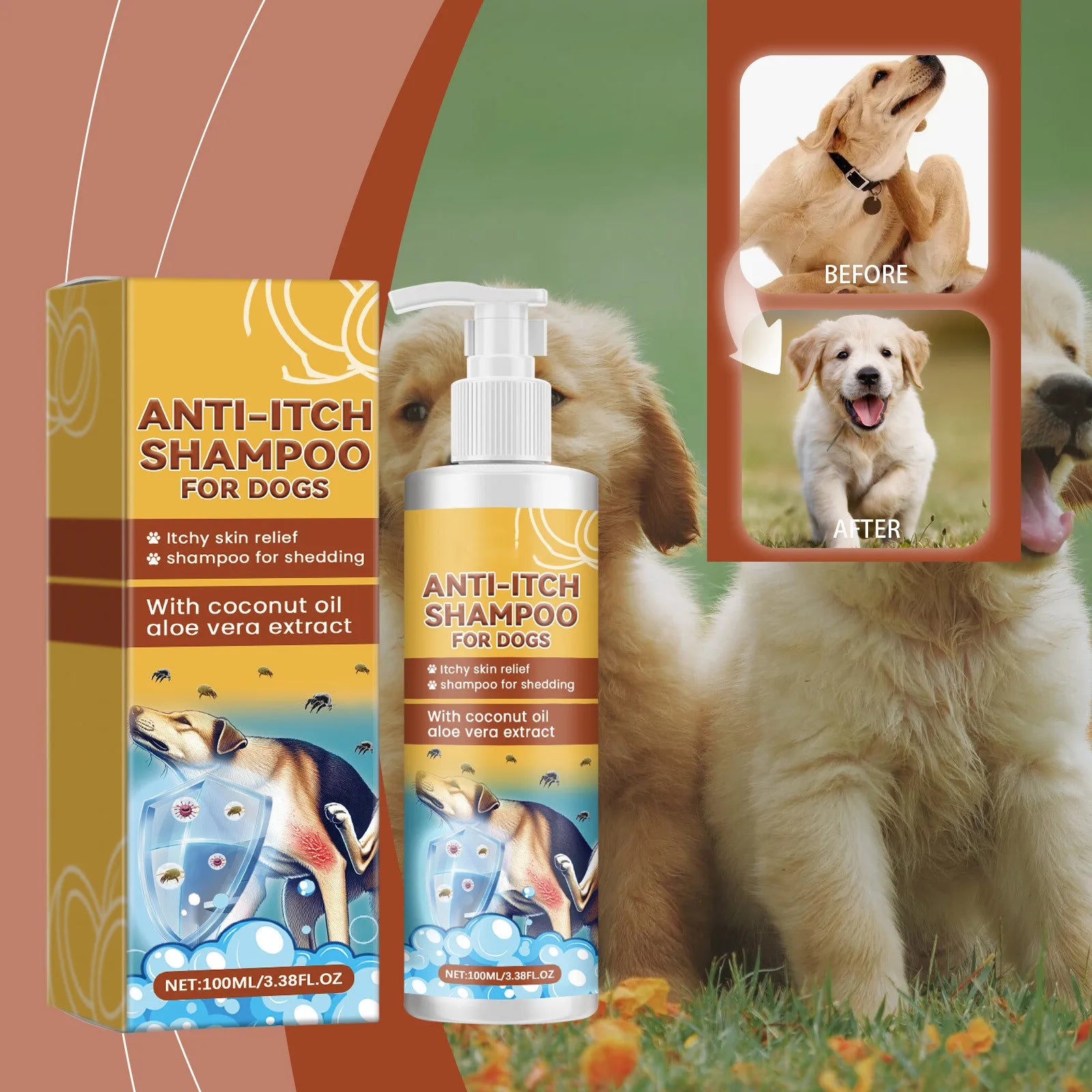 100ml New Itch Shampoo For Dogs. Allergic, Itching, Nourishing Hair