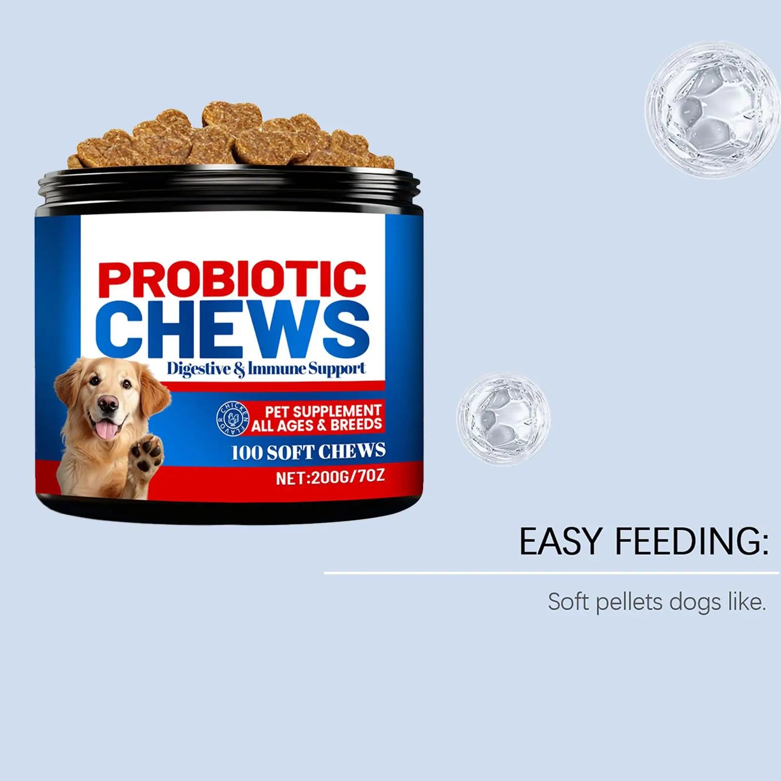 Dog Digestive Health Supplement - Soft Chews for Gut Support (200g)